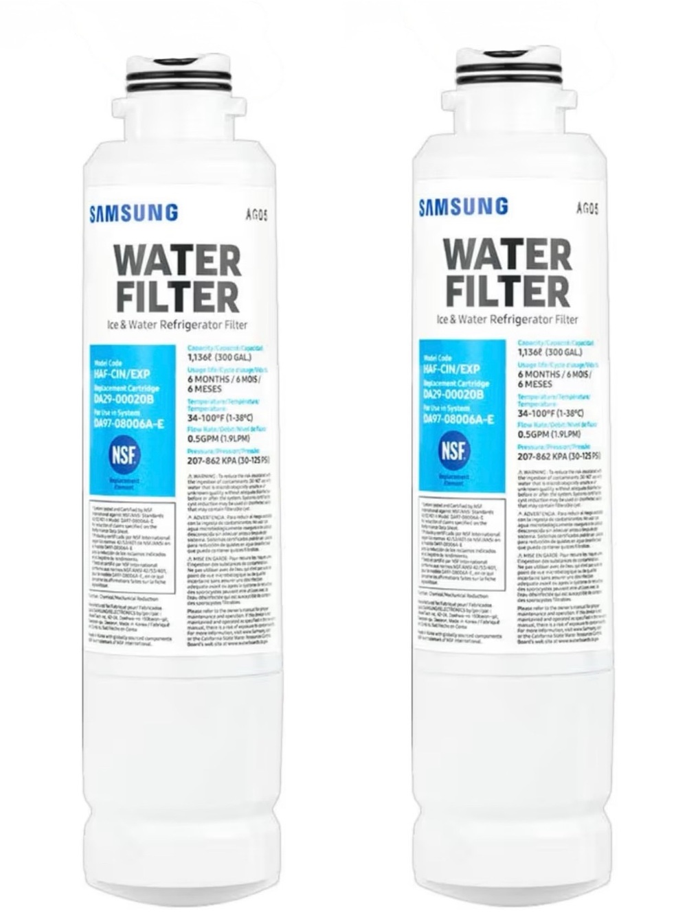 Samsung Fridge Water Filter Premium DA29-00020B Model HAF-CIN EXP 2PK